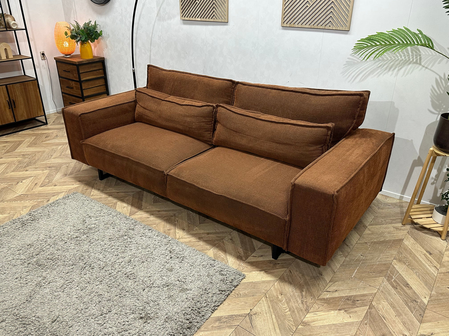 Room108 Oranjebruine 2.5-Zits Zetel Inc Hocker ~ Losse Rugkussens Met Afneembare Hoezen
