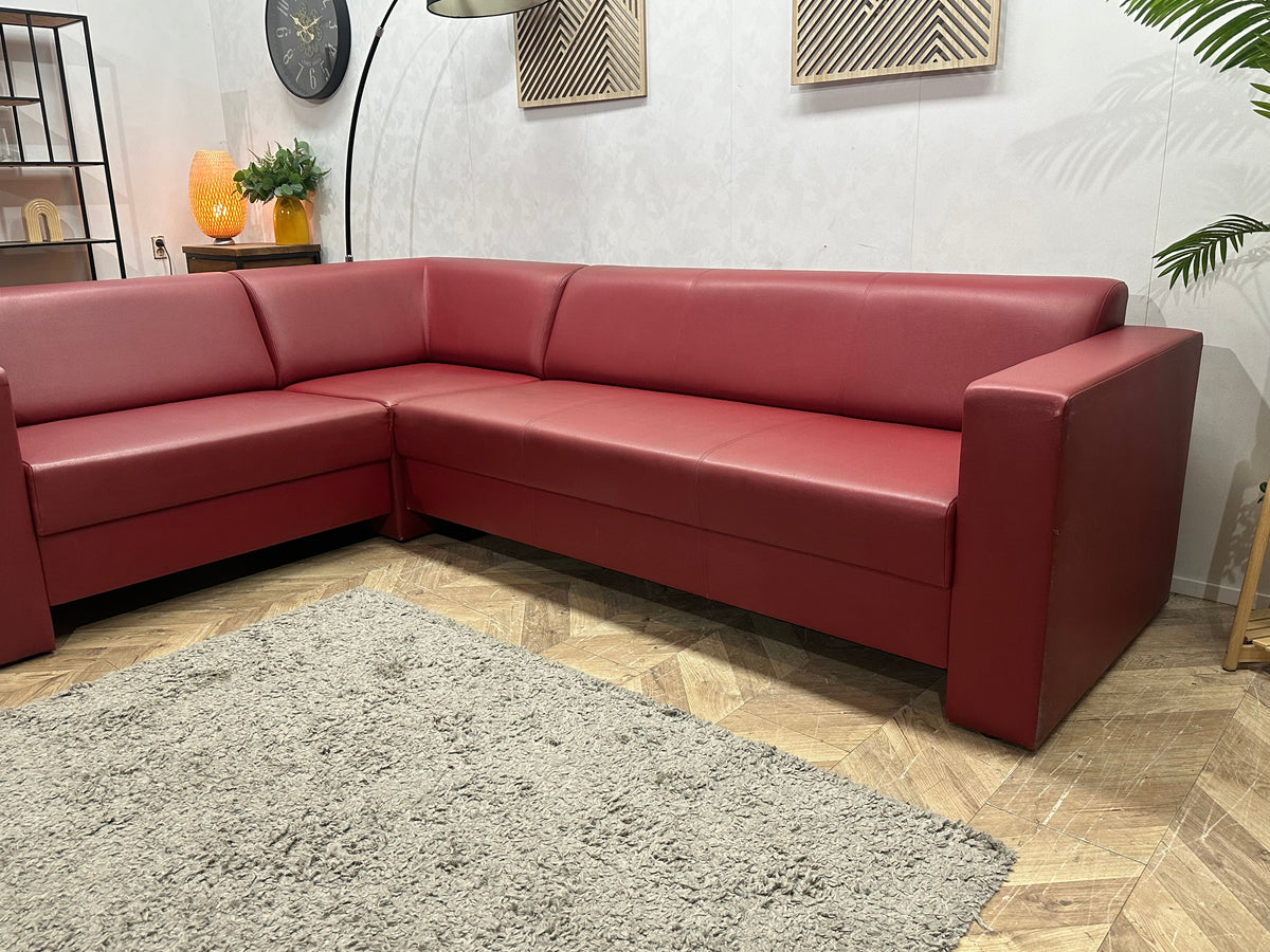 Rode Leather Look Hoekzetel ~ Inruilvoordeel
