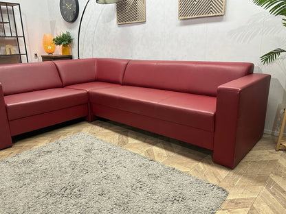 Rode Leather Look Hoekzetel ~ Inruilvoordeel