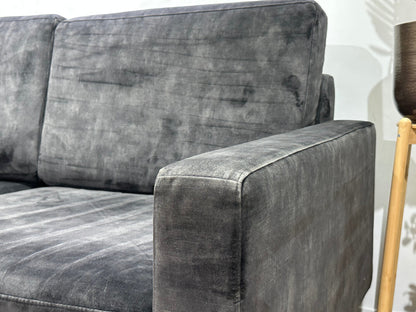 Antraciet Velvet Zetels Set ~ Losse Kussens Met Afneembare Hoezen