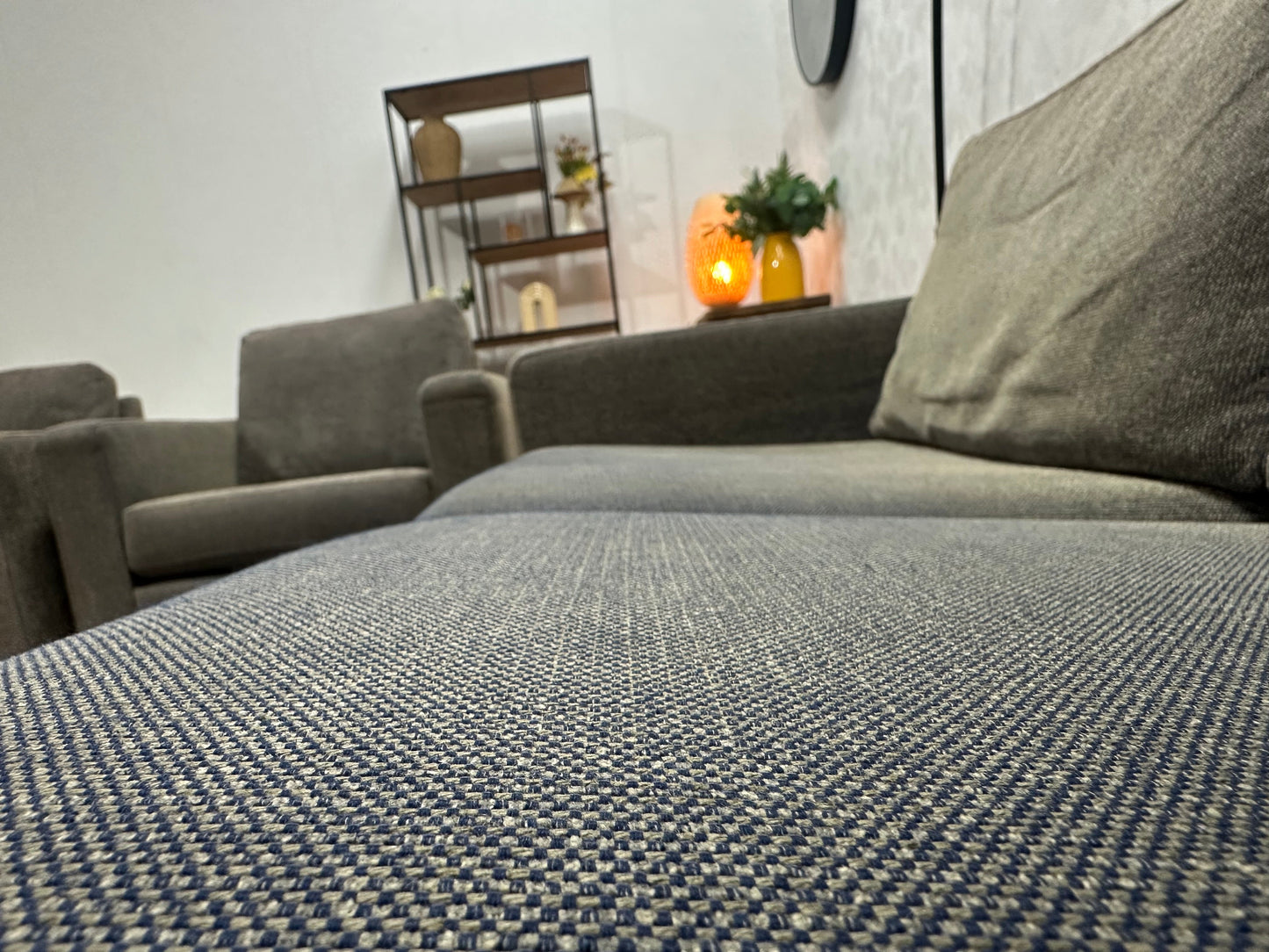Grijze/Bruine 2.5-Zits Zetel Inc Fauteuils ~ Losse Kussens Met Afneembare Hoezen