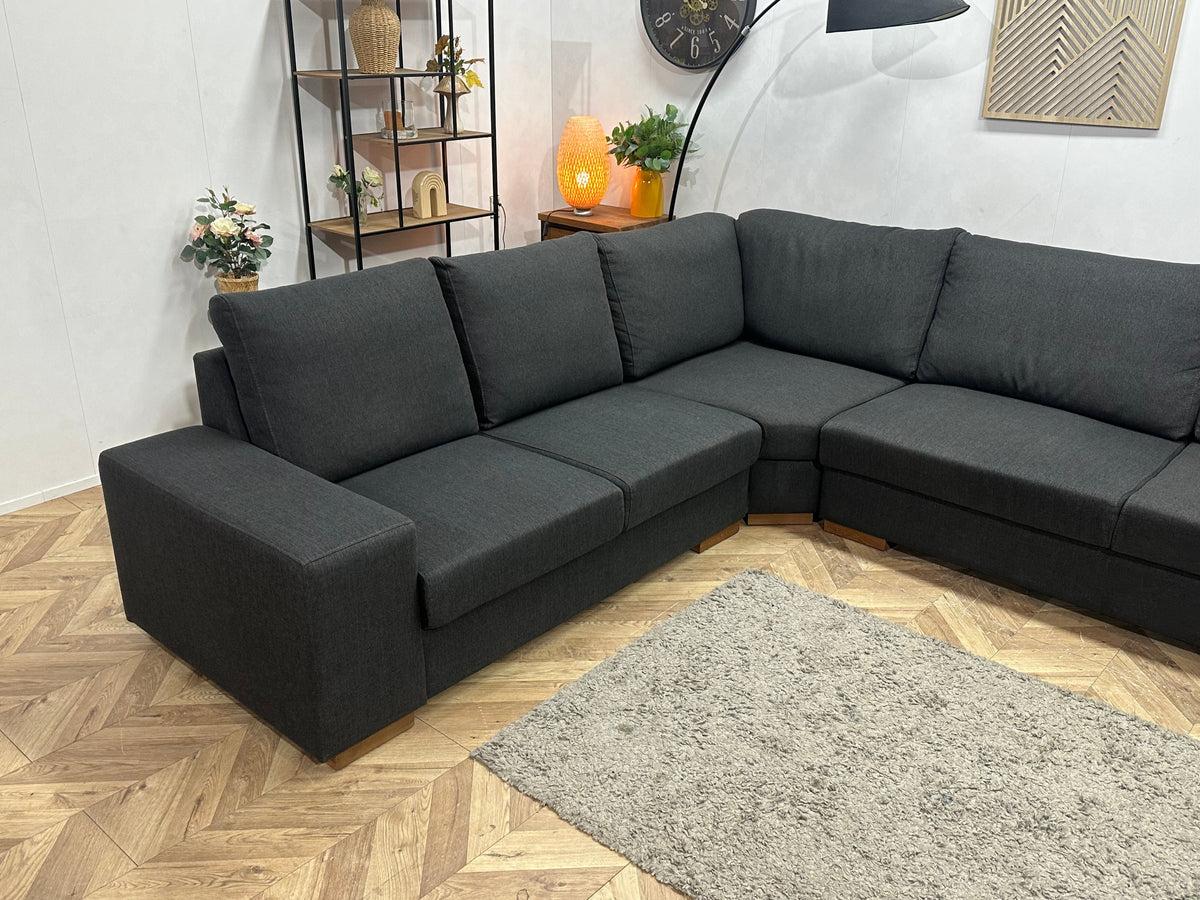 Antraciet U Zetel ~ Losse Rugkussens Met Afneembare Hoezen