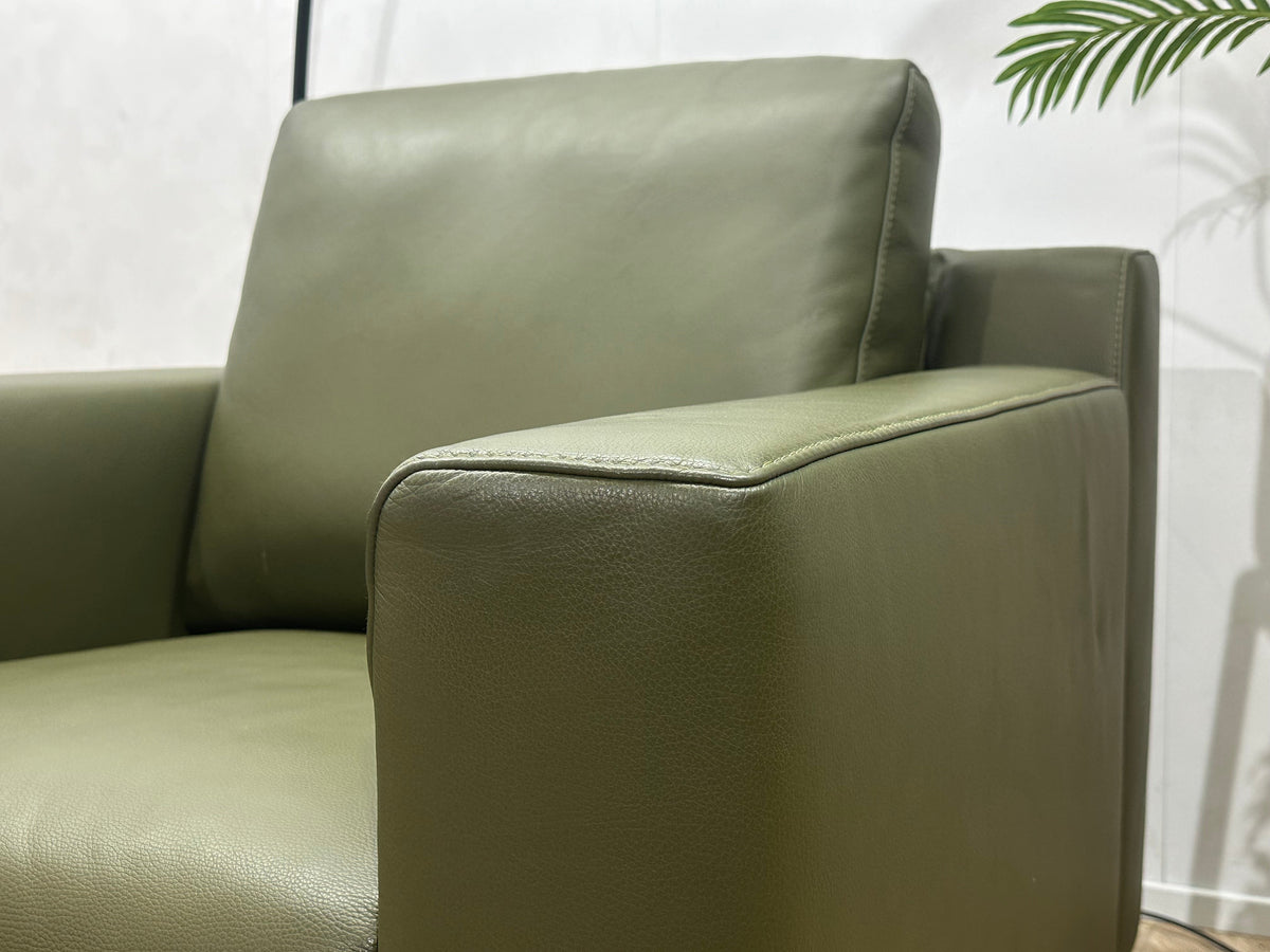 !Nieuw! Montèl Groene Echt Lederen Fauteuil ~ Elektrisch Verstelbare Zithoogte (4 Stuks Beschikbaar)