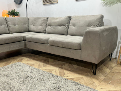 Xooon Beige/Grijze Suede Stoffen Hoekzetel ~ Inruilvoordeel