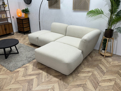 Witte Bouclé Stoffen Hoekzetel ~ Nieuwstaat