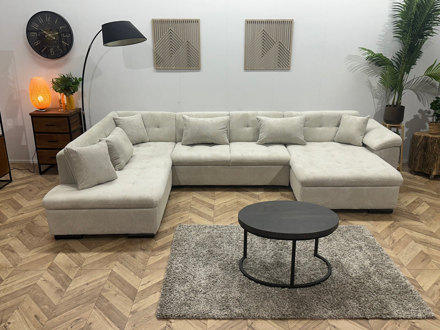 !Showroommodel! Witte Ribstof U Zetel