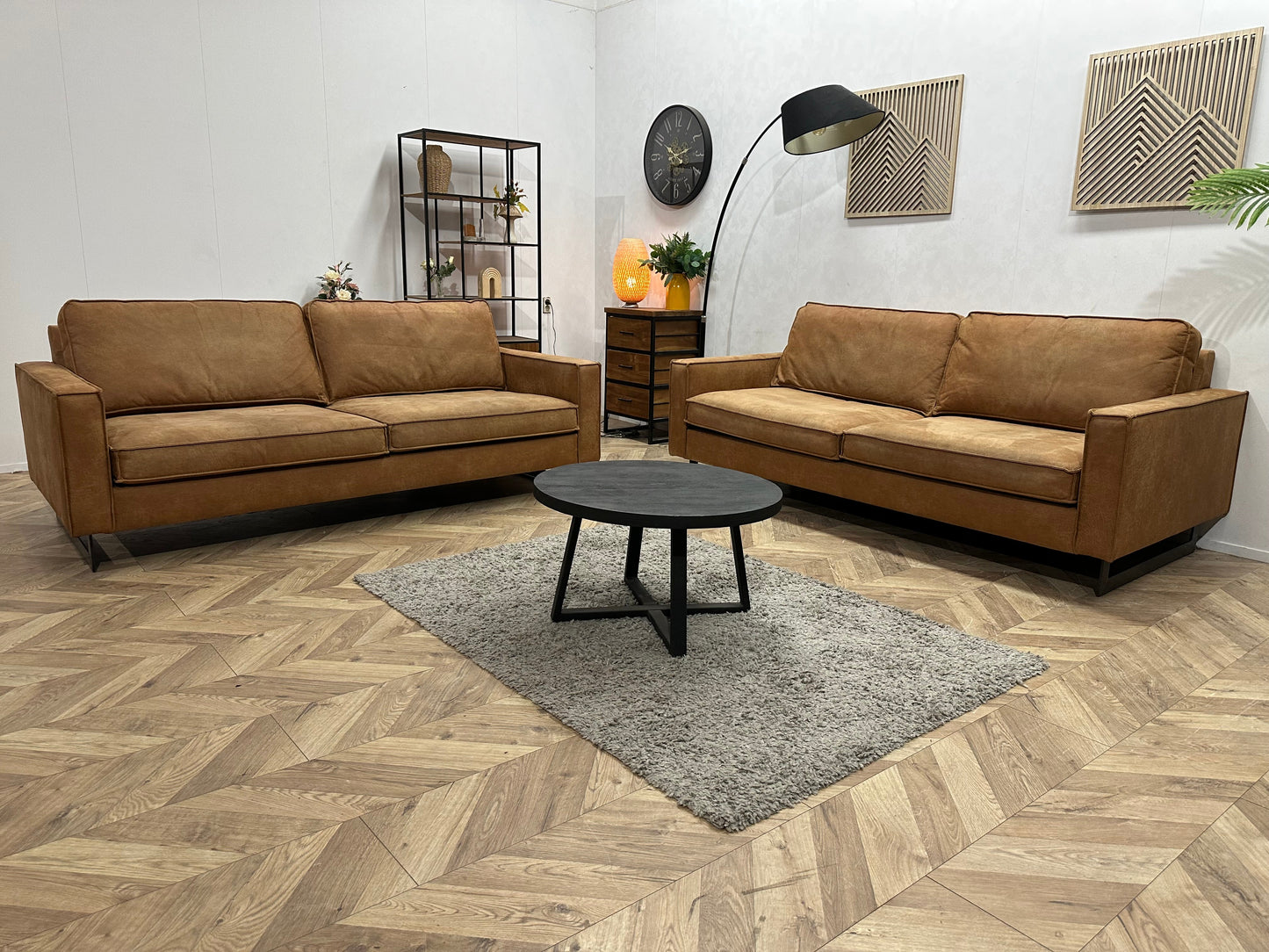Cognac Bruine Suède Zetels Set ~ Losse Kussens