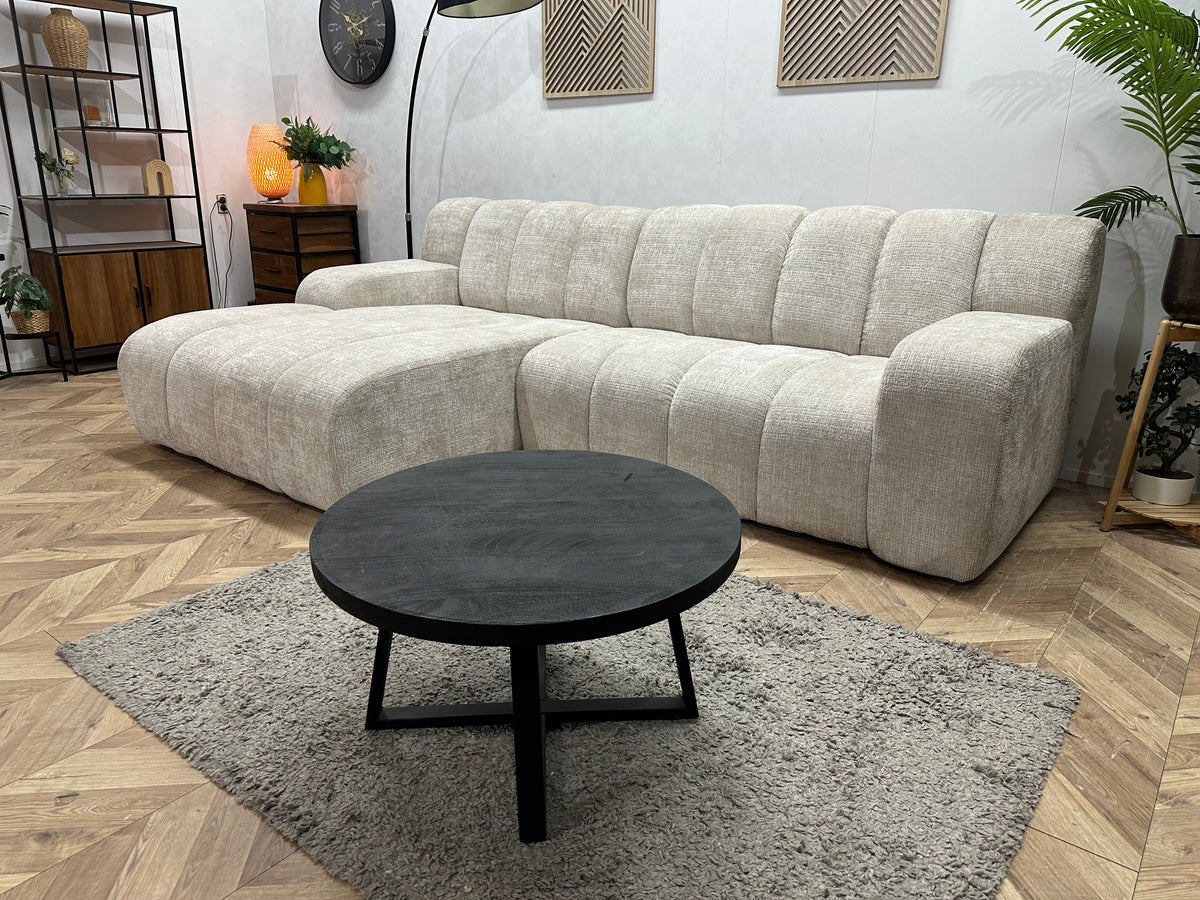 !Showroommodel! Witte/Crème Cremona Stoffen Hoekzetel