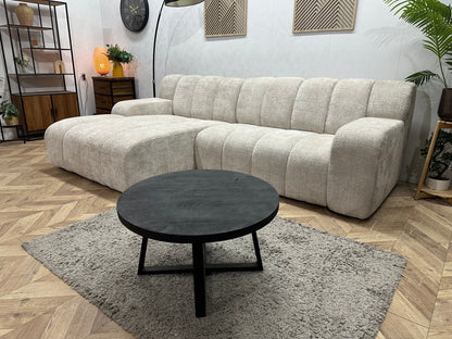!Showroommodel! Witte/Crème Cremona Stoffen Hoekzetel