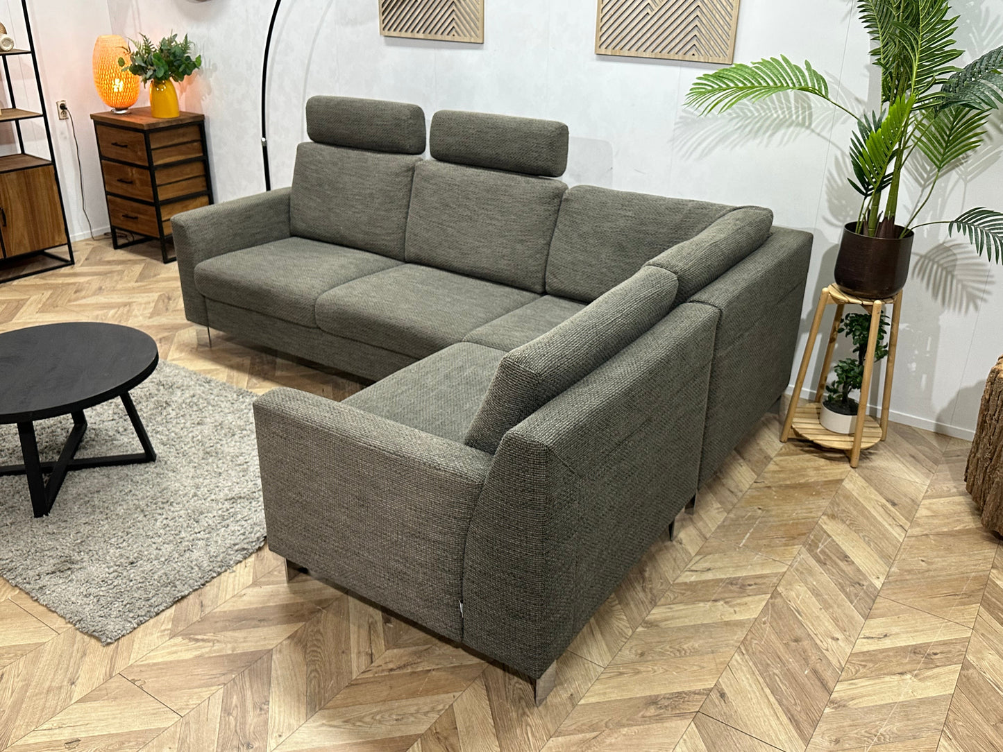 Topform Antraciet Hoekzetel ~ Losse Rugkussens Met Afneembare Hoezen