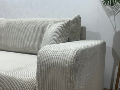 !Showroommodel! Witte Ribstof Hoekzetel