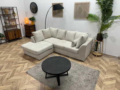 !Showroommodel! Witte Ribstof Hoekzetel