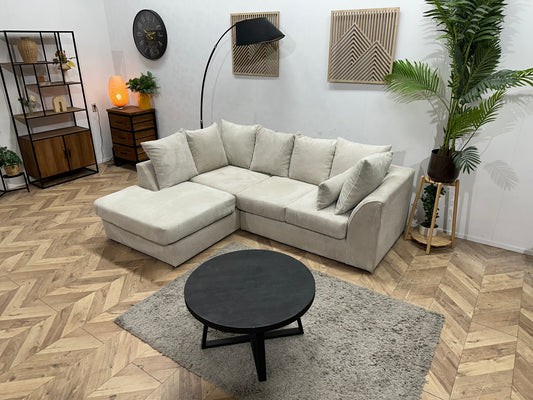 !Showroommodel! Witte Ribstof Hoekzetel