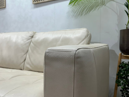 Natuzzi Crème Echt Lederen Zetels Set ~ Losse Rugkussens