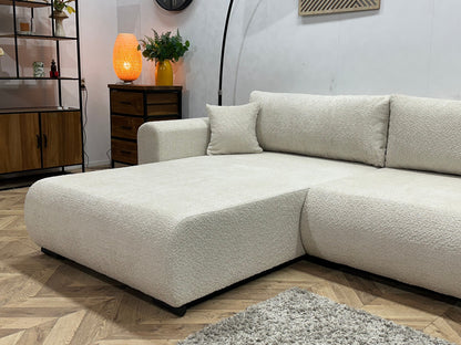 !Showroommodel! Witte Bouclé Hoekzetel