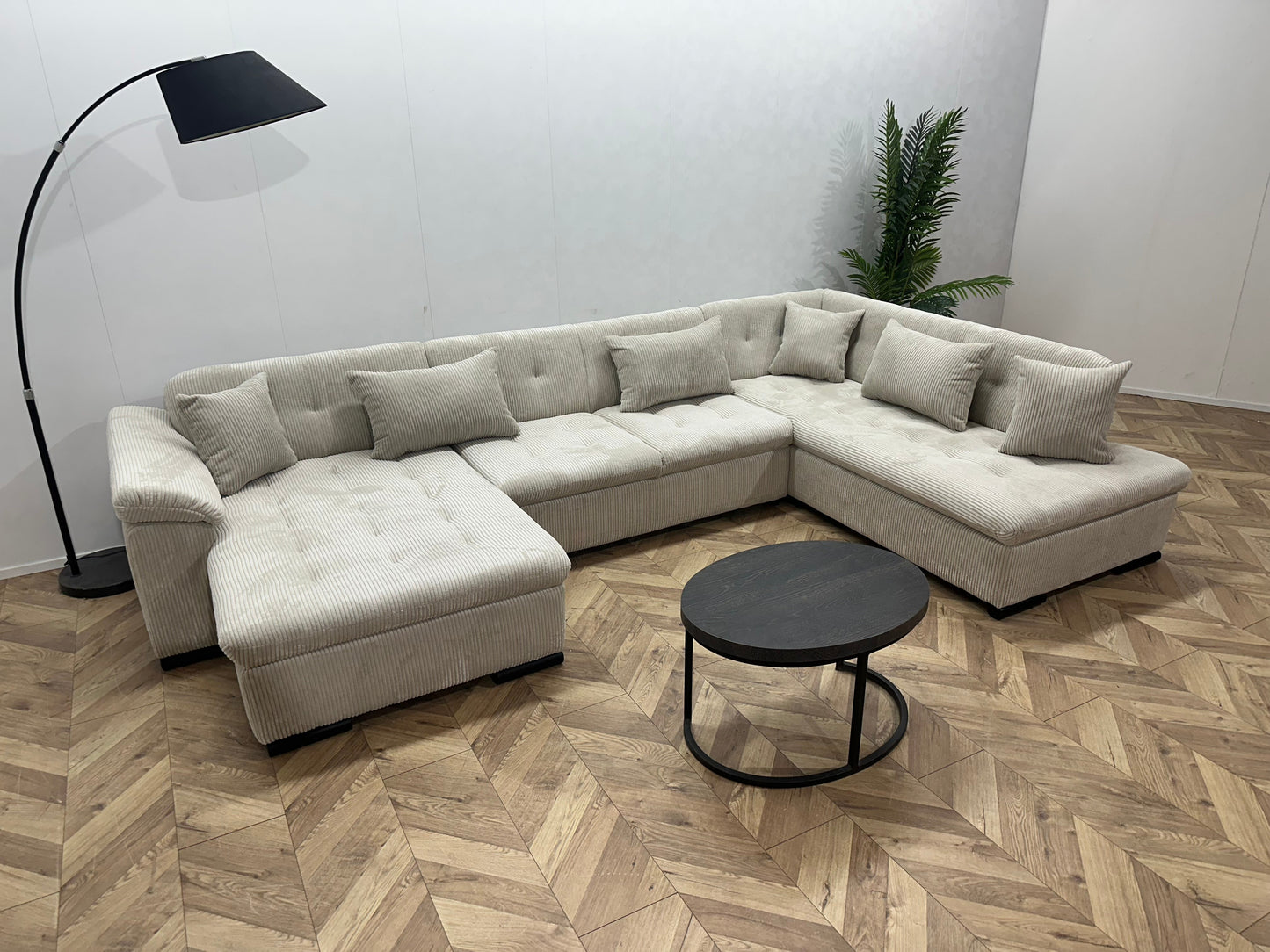 !Showroommodel! Witte/Crème Ribstof U Zetel