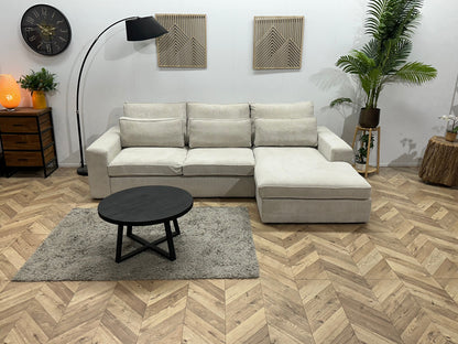 !Showroommodel! Witte Ribstof Hoekzetel