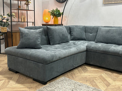 !Showroommodel! Blauwe Ribstof U Zetel