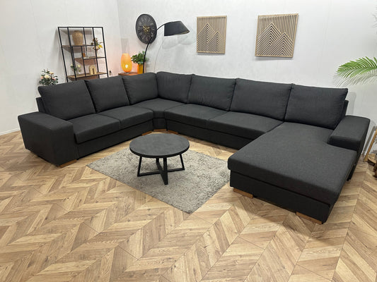 Antraciet U Zetel ~ Losse Rugkussens Met Afneembare Hoezen
