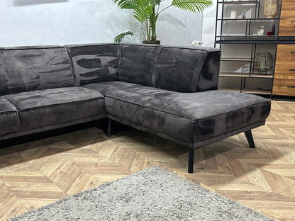 Antraciet Velvet U Zetel ~ Vaste Kussens
