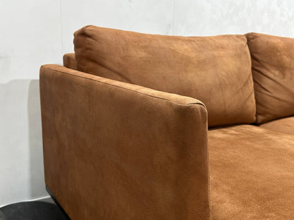 Cognac Bruine Suède Stoffen Hoekzetel ~ Losse Kussens Met Afneembare Hoezen