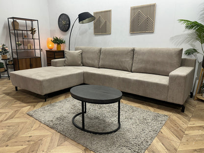 !Showroommodel! Licht Bruine Ribstof Hoekzetel