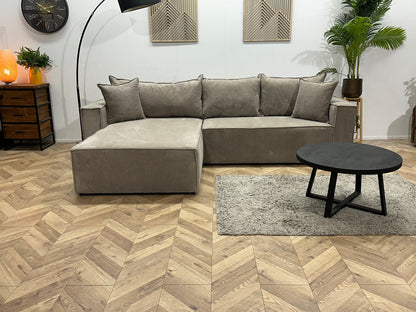 !Showroommodel! Licht Bruine Ribstof Hoekzetel