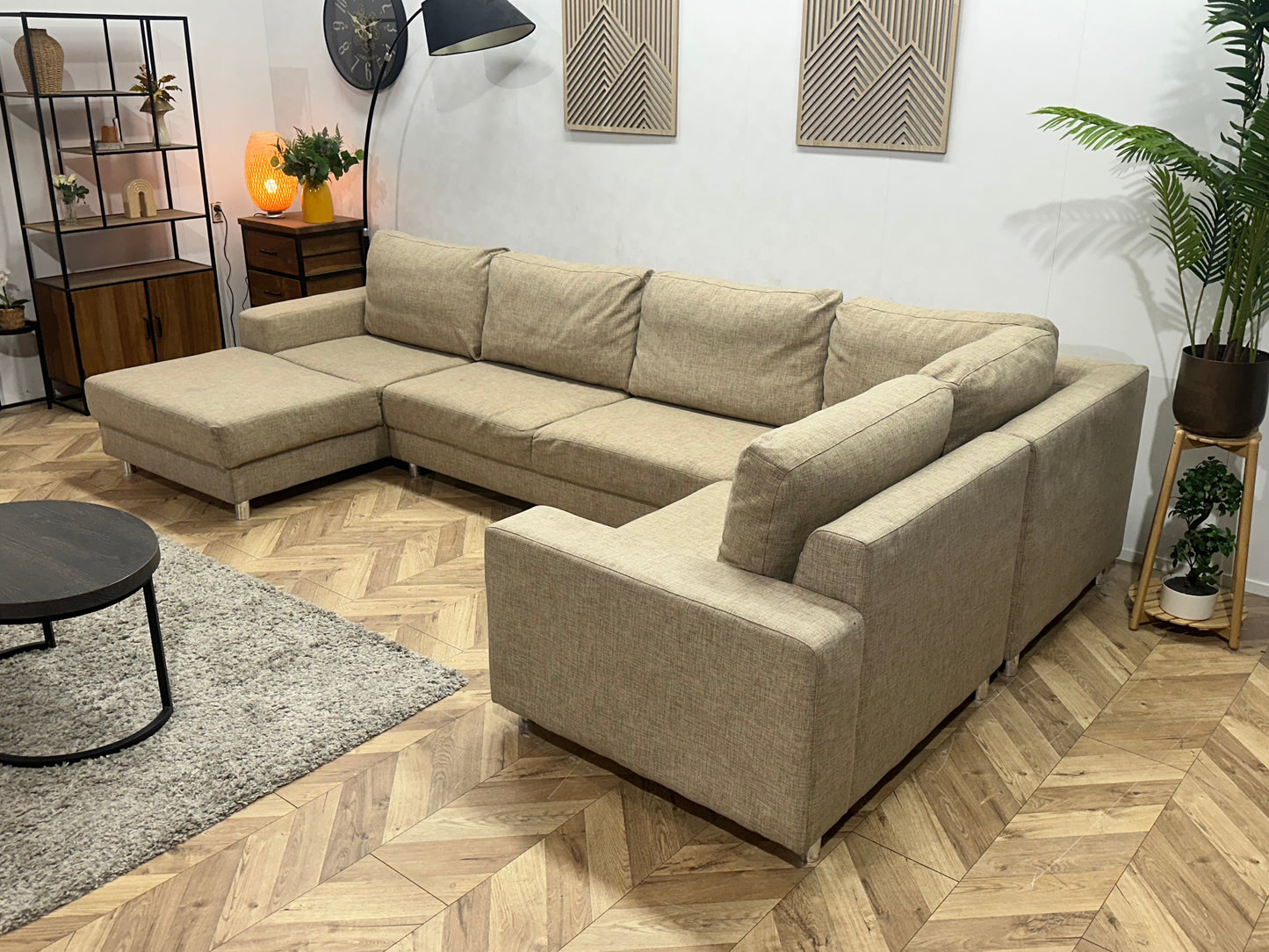 Beige U Zetel ~ Losse Kussens Met Afneembare Hoezen