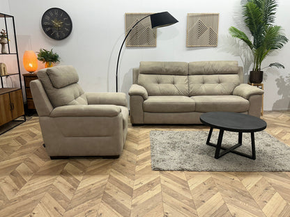 Goossens Grijze Suède Stoffen Zetels Set ~ Vaste Kussens