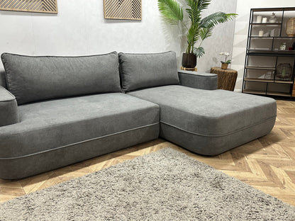 !Showroommodel! Grijze Velvet Hoekzetel