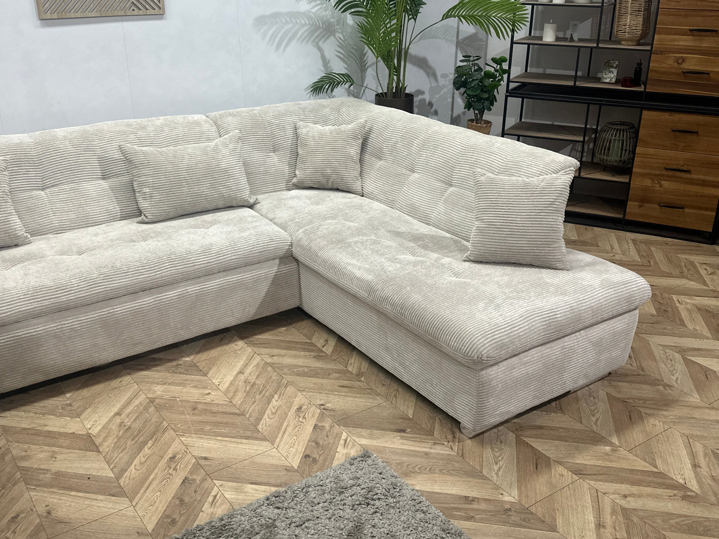 !Showroommodel! Witte/Crème Ribstof U Zetel