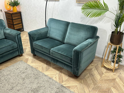 Blauwe Velvet Zetels Set ~ Vaste Kussens