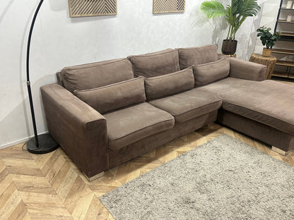 Bruine Velvet Hoekzetel ~ Losse Kussens Met Afneembare Hoezen