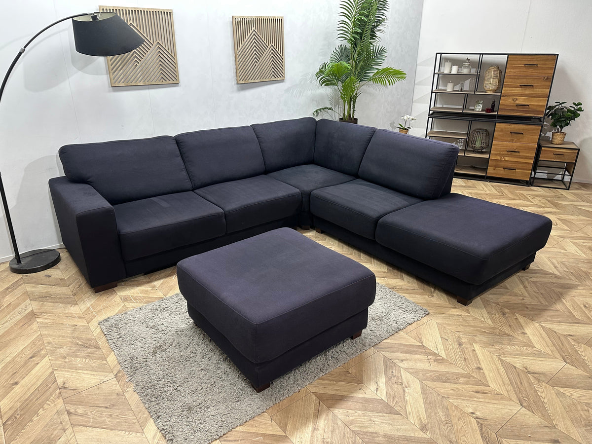Antraciet Hoekzetel Inc Hocker ~ Vaste Kussens