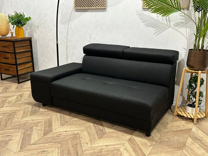 !Showroommodel! Zwart Suede Stoffen Designzetel