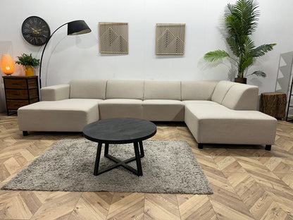 SoTrue Beige Stoffen U Zetel ~ Vaste Kussens