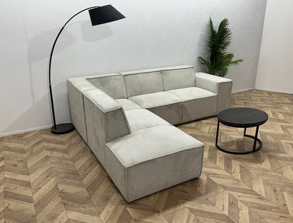 !Showroommodel! Witte Ribstof Hoekzetel