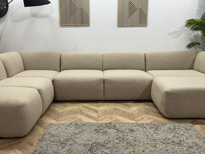 !Showroommodel! Beige Bouclé Stoffen U Zetel