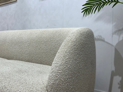 Witte Bouclé Stoffen 2.5-Zits Zetel ~ Vaste Kussens