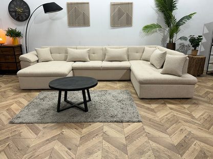 !Showroommodel! Witte Bouclé Stoffen U Zetel