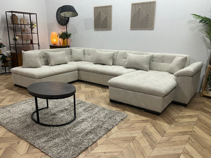 !Showroommodel! Witte Ribstof Hoekzetel