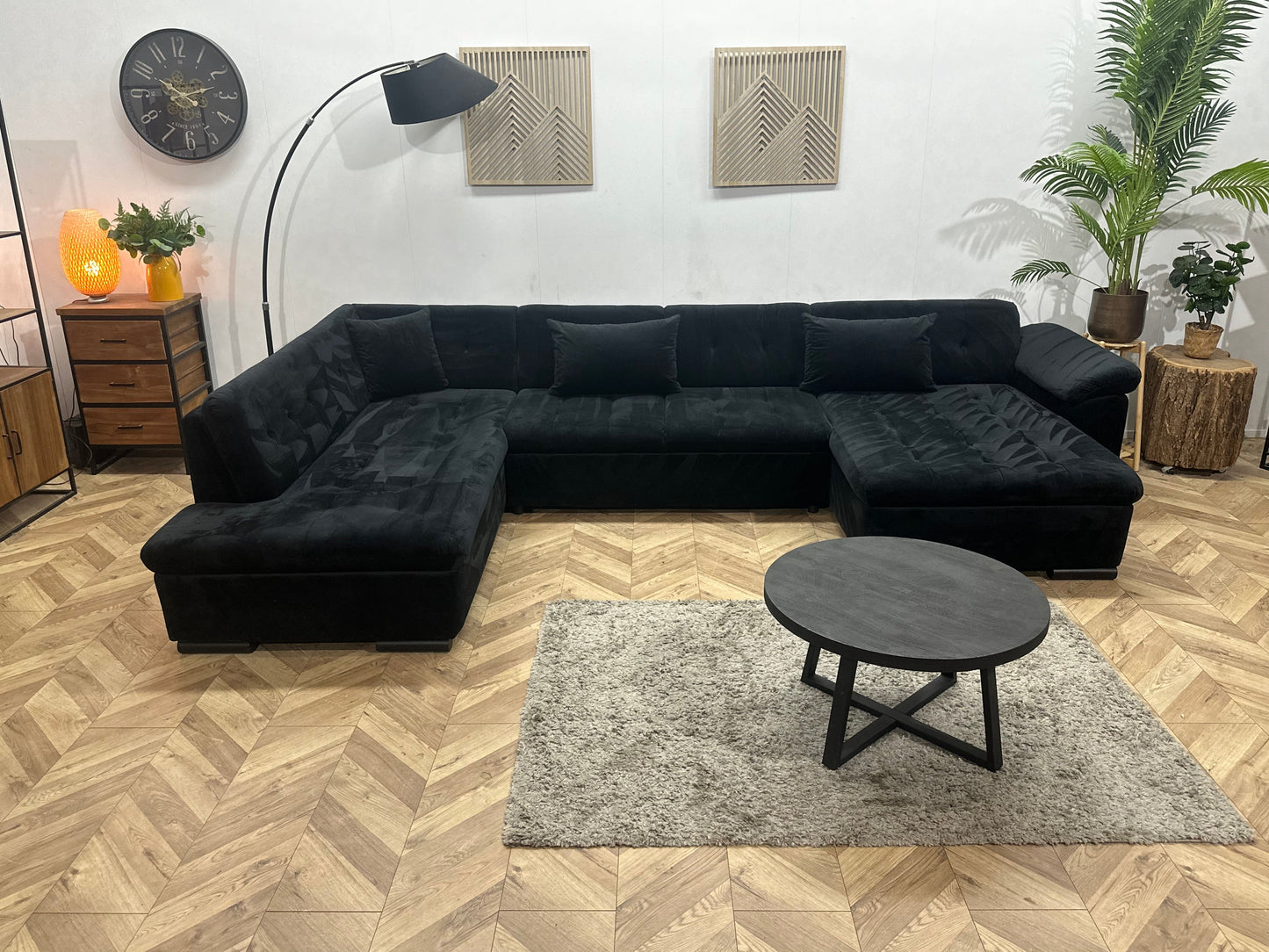 !Showroommodel! Zwarte Velvet U Zetel