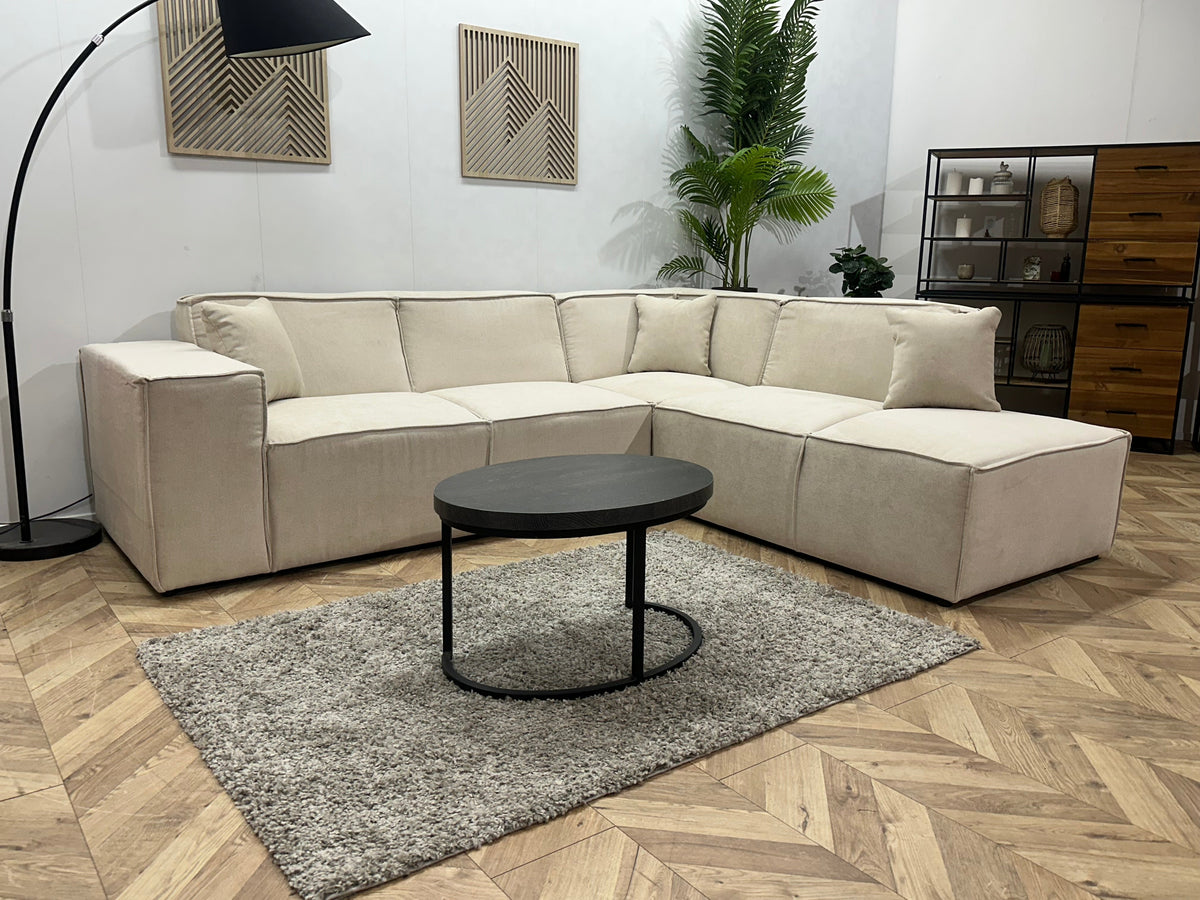 !Showroommodel! Crème Suède Stoffen Hoekzetel