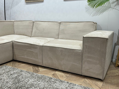 !Showroommodel! Crème Suède Stoffen Hoekzetel