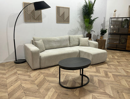 !Showroommodel! Witte Ribstof Hoekzetel