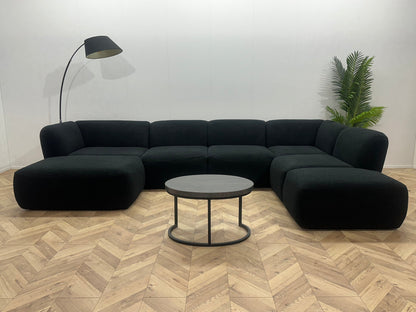 !Showroommodel! Zwarte Bouclé Stoffen U Zetel