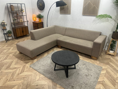 Goossens Beige Hoekzetel ~ Vaste Kussens