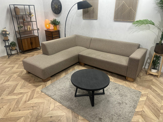 Goossens Beige Hoekzetel ~ Vaste Kussens