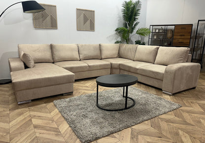!Showroommodel! Beige Velvet U Zetel