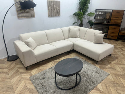 !Showroommodel! Crème Suède Stoffen Hoekzetel